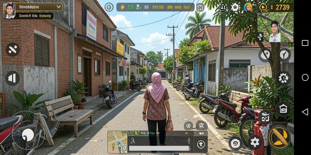 Screenshot menampilkan gameplay yang mendalam dari game Simulation.