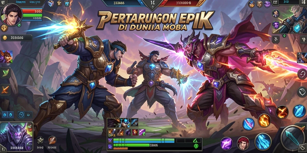 Tampilan menarik dari pertarungan di arena MOBA 333666.