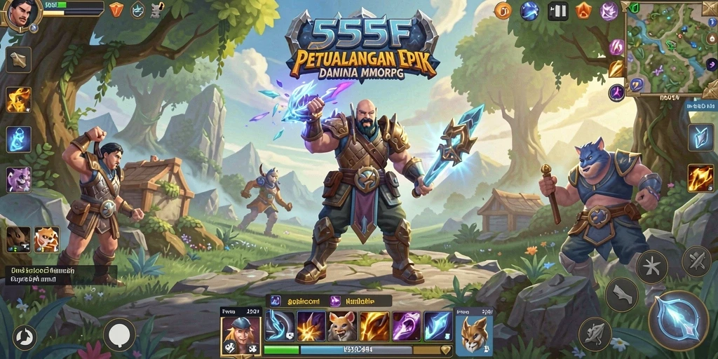 Tampilan gameplay mendebarkan dari 555F yang menampilkan pertarungan epik.
