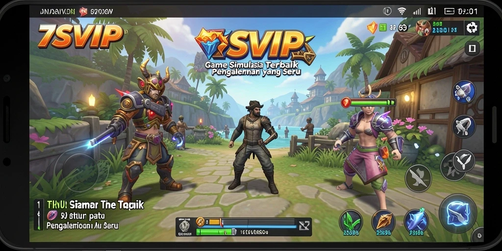 Tampilan gameplay menarik dari 7SVIP dengan berbagai fitur simulasi.