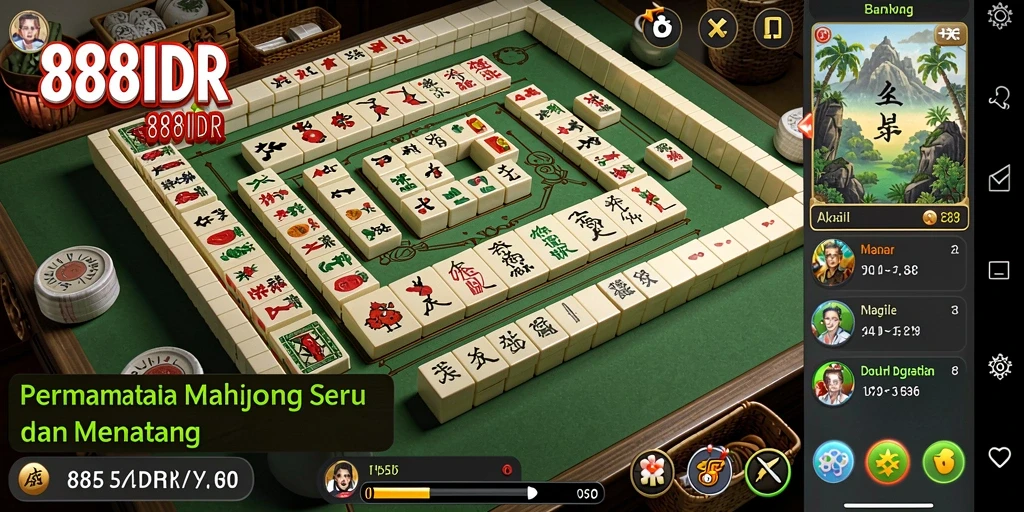 Screenshot gameplay 888IDR yang menunjukkan aksi Mahjong yang seru.
