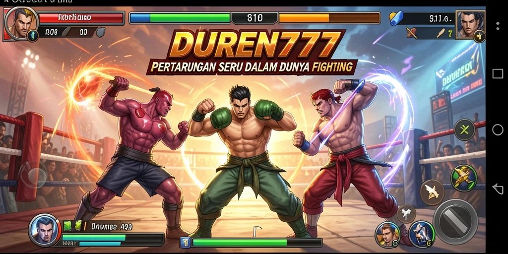 Tampilan gameplay seru DUREN777 dengan aksi pertarungan mendebarkan.