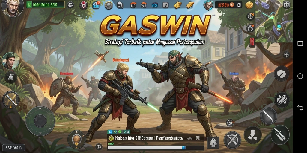 Screenshot GASWIN menampilkan aksi pertempuran yang mendebarkan dan strategi yang mendalam.