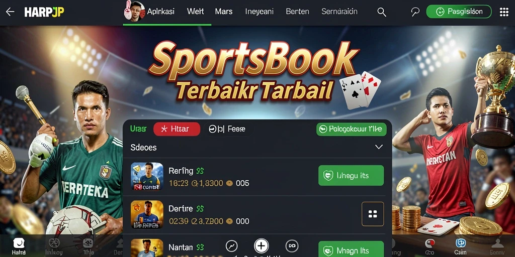 Tangkapan layar HARAPJP menampilkan antarmuka taruhan olahraga yang menarik.