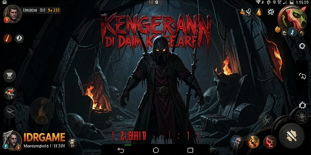 Tampilan gameplay menegangkan dalam IDRGAME dengan suasana horror yang mendalam.