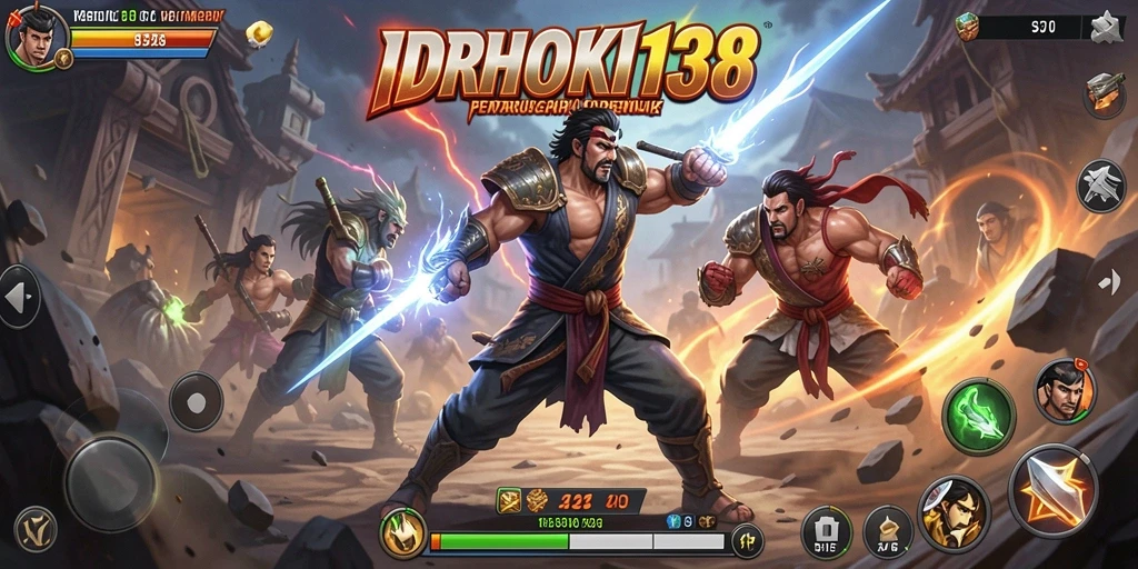 Screenshot utama IDRHOKI138 menampilkan aksi pertarungan yang seru.