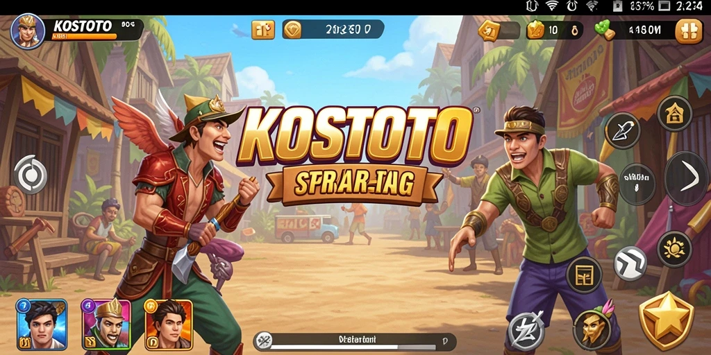 Tampilan gameplay KOSTOTO yang menarik dan penuh strategi.
