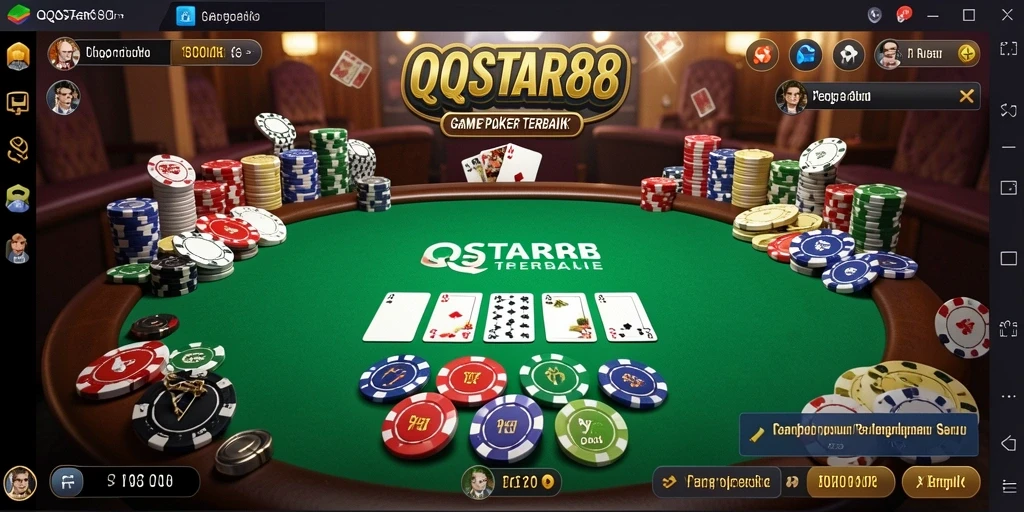 Screenshot QQSTAR88 menampilkan serunya bermain Poker melawan pemain lain.