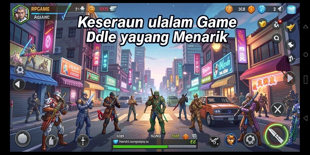 Screenshot gameplay RPGAME yang menampilkan karakter dalam mode Idle.