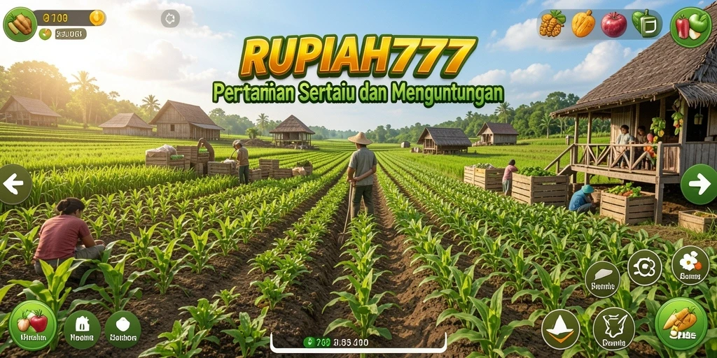 Gameplay RUPIAH777 dengan aktivitas pertanian yang seru.