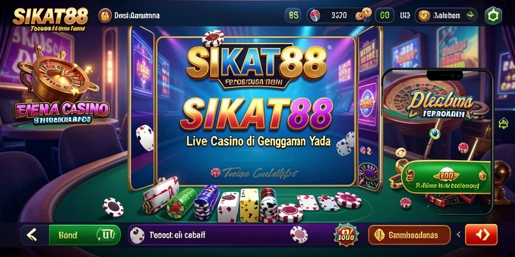 Screenshot gameplay Live Casino SIKAT88 yang menampilkan dealer dan permainan langsung.