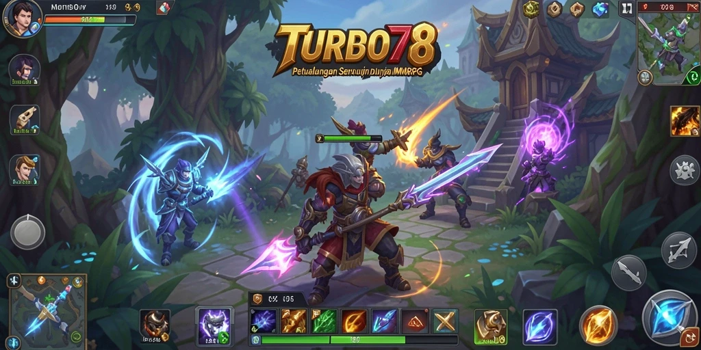 Tampilan gameplay menarik dari TURBO78 yang menggambarkan aksi MMORPG.